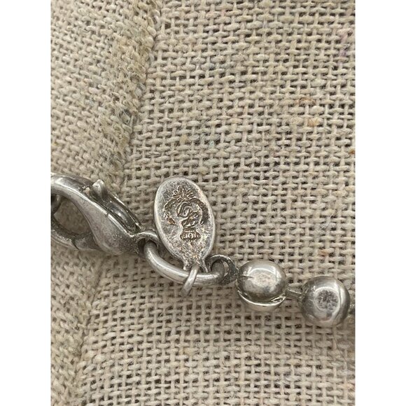 Premier Designs Beaded Chain Hammered Metal Oval Diamond Cut Leaflet Necklace - Picture 3 of 5